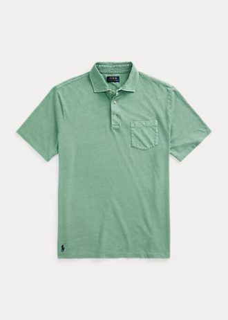 Vihreät miesten Ralph Lauren Classic Fit puuvilla-pellava poolopaidat
