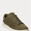 Vihreät miesten Ralph Lauren Heritage Court II Suede -lenkkarit Vihreät miesten Ralph Lauren Heritage Court II Suede -lenkkarit