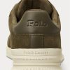 Vihreät miesten Ralph Lauren Heritage Court II Suede -lenkkarit Vihreät miesten Ralph Lauren Heritage Court II Suede -lenkkarit