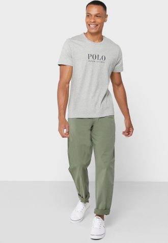 Vihreät miesten Ralph Lauren kiristysnyörillä rennot Chinos-housut Vihreät miesten Ralph Lauren kiristysnyörillä rennot Chinos-housut