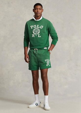 Vihreät miesten Ralph Lauren -logofleece-shortsit