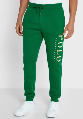 Vihreät miesten Ralph Lauren -logoiset lenkkeilyhousut