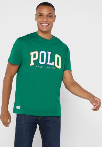 Vihreät miesten Ralph Lauren -logoiset T-paidat