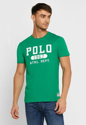 Vihreät miesten Ralph Lauren -logoiset T-paidat