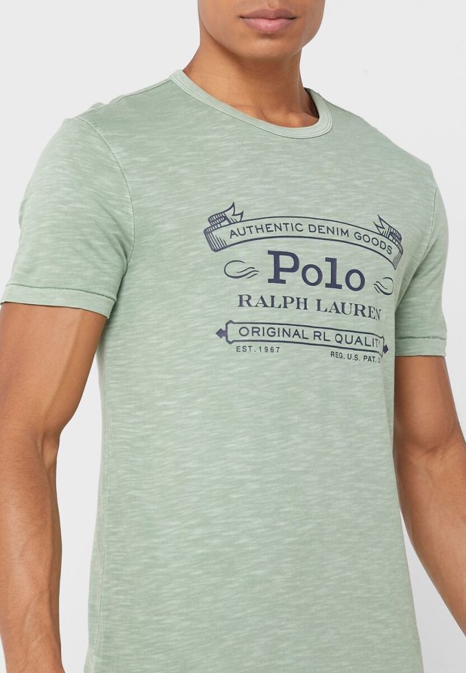 Vihreät miesten Ralph Lauren -logoiset T-paidat Vihreät miesten Ralph Lauren -logoiset T-paidat