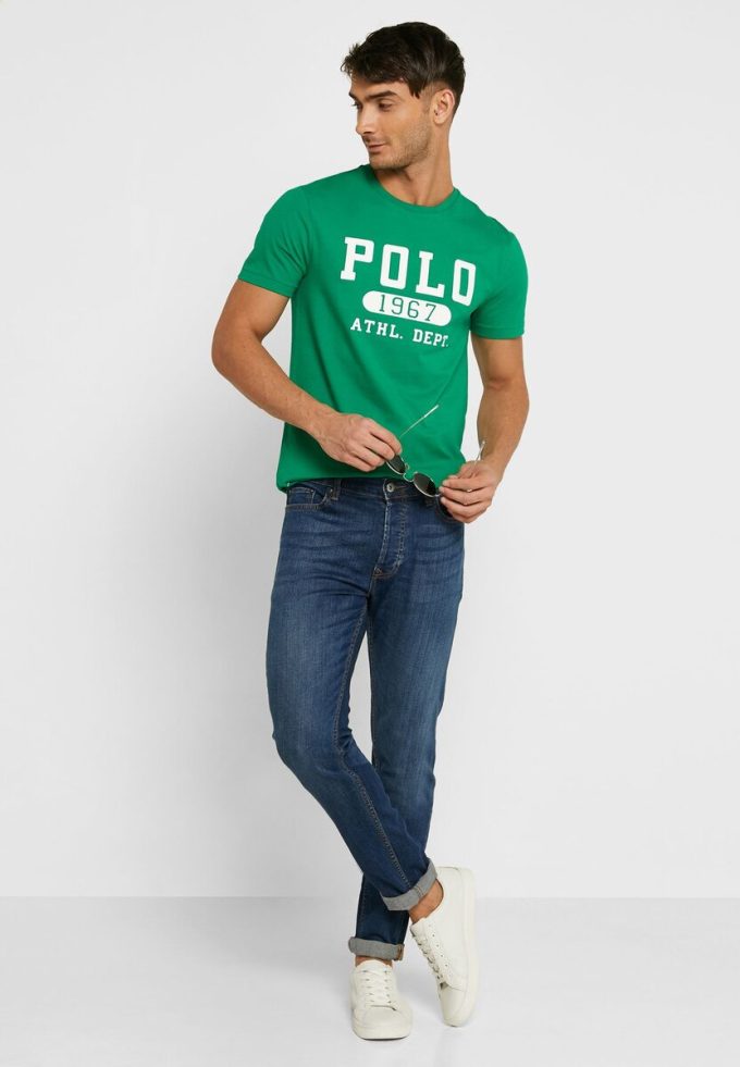 Vihreät miesten Ralph Lauren -logoiset T-paidat