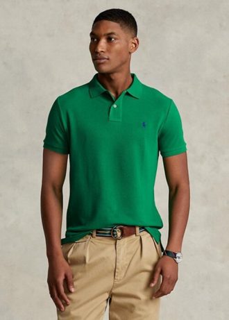 Vihreät miesten Ralph Lauren mukautetut Slim Fit mesh poolopaidat