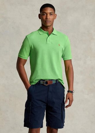 Vihreät miesten Ralph Lauren mukautetut Slim Fit mesh poolopaidat