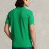 Vihreät miesten Ralph Lauren mukautetut Slim Fit mesh poolopaidat Vihreät miesten Ralph Lauren mukautetut Slim Fit mesh poolopaidat