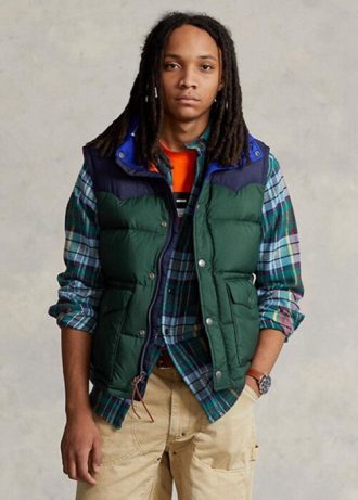 Vihreät miesten Ralph Lauren vettä hylkivät Western Gilet -takit