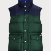 Vihreät miesten Ralph Lauren vettä hylkivät Western Gilet -takit Vihreät miesten Ralph Lauren vettä hylkivät Western Gilet -takit