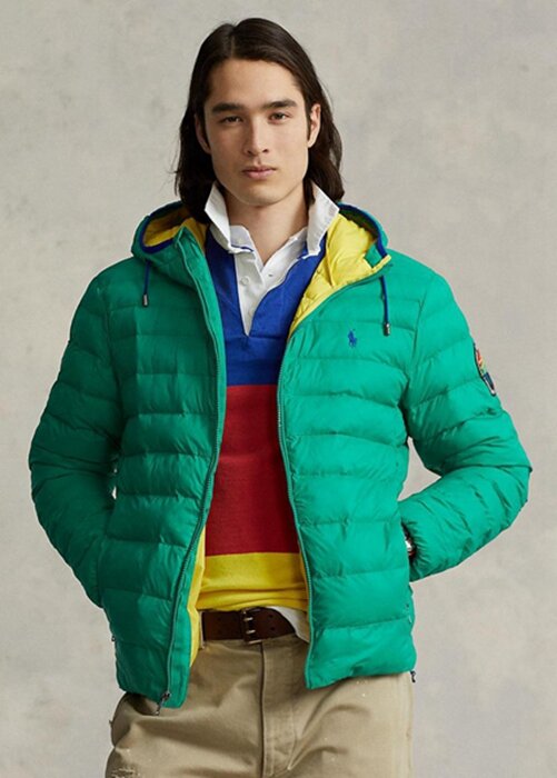 Vihreät miesten Ralph Laurenin pakattavat vettä hylkivät takit Vihreät miesten Ralph Laurenin pakattavat vettä hylkivät takit