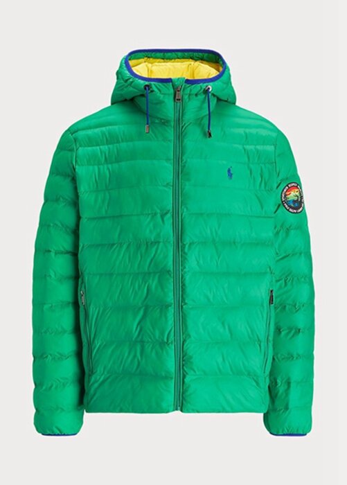 Vihreät miesten Ralph Laurenin pakattavat vettä hylkivät takit Vihreät miesten Ralph Laurenin pakattavat vettä hylkivät takit