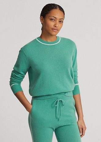 Vihreät naisten Ralph Lauren Cashmere -neulepuserot Vihreät naisten Ralph Lauren Cashmere -neulepuserot