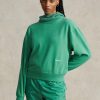 Vihreät naisten Ralph Lauren -fleece-crewneck-puserot Vihreät naisten Ralph Lauren -fleece-crewneck-puserot