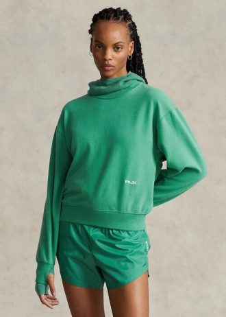 Vihreät naisten Ralph Lauren -fleece-crewneck-puserot Vihreät naisten Ralph Lauren -fleece-crewneck-puserot