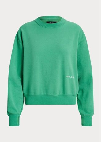 Vihreät naisten Ralph Lauren -fleece-crewneck-puserot Vihreät naisten Ralph Lauren -fleece-crewneck-puserot