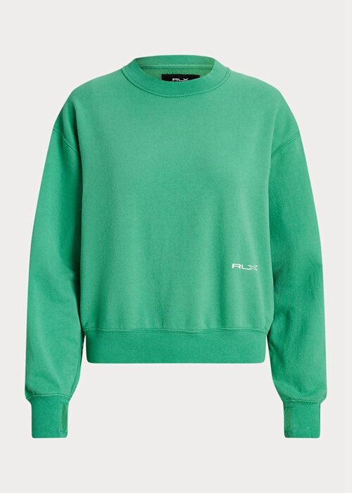 Vihreät naisten Ralph Lauren -fleece-crewneck-puserot Vihreät naisten Ralph Lauren -fleece-crewneck-puserot