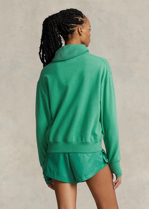 Vihreät naisten Ralph Lauren -fleece-crewneck-puserot Vihreät naisten Ralph Lauren -fleece-crewneck-puserot