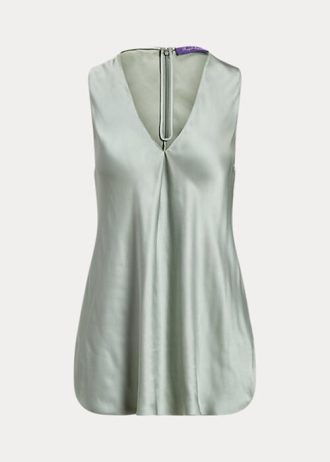 Vihreät Naisten Ralph Lauren Gwinnett Pesty Satin Pusero Paidat Vihreät Naisten Ralph Lauren Gwinnett Pesty Satin Pusero Paidat
