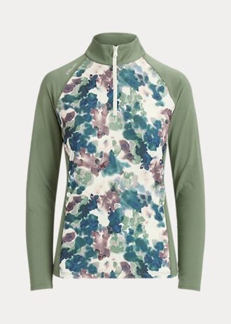 Vihreät naisten Ralph Lauren Jersey Quarter -vetoketjulliset villapaidat Vihreät naisten Ralph Lauren Jersey Quarter -vetoketjulliset villapaidat