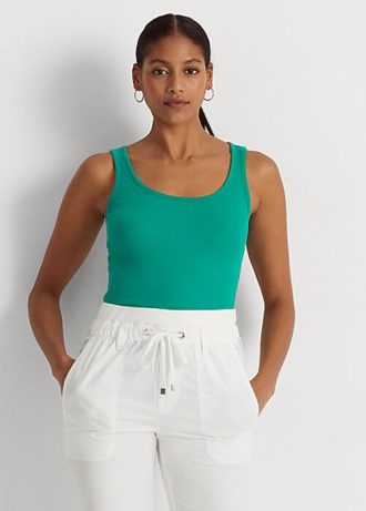 Vihreät naisten Ralph Lauren -puuvillasekoitesäiliöt