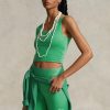 Vihreät Naisten Ralph Lauren Rajatut Sueded Jersey Tanks