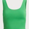 Vihreät Naisten Ralph Lauren Rajatut Sueded Jersey Tanks