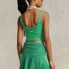 Vihreät Naisten Ralph Lauren Rajatut Sueded Jersey Tanks
