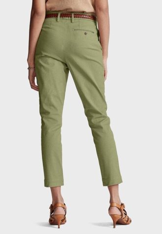 Vihreät naisten Ralph Lauren suorat lyhennetyt housut Vihreät naisten Ralph Lauren suorat lyhennetyt housut