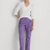 Violetti naisten Ralph Lauren höyhenpainoiset Twill Cargo -nilkkahousut Violetti naisten Ralph Lauren höyhenpainoiset Twill Cargo -nilkkahousut