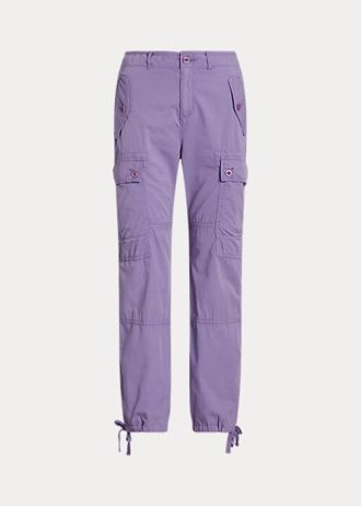 Violetti naisten Ralph Lauren höyhenpainoiset Twill Cargo -nilkkahousut