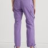Violetti naisten Ralph Lauren höyhenpainoiset Twill Cargo -nilkkahousut Violetti naisten Ralph Lauren höyhenpainoiset Twill Cargo -nilkkahousut